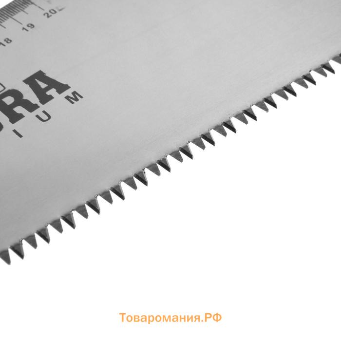 Ножовка по дереву ТУНДРА, 2К рукоятка, 3D заточка, каленый зуб, 7-8 TPI, 500 мм