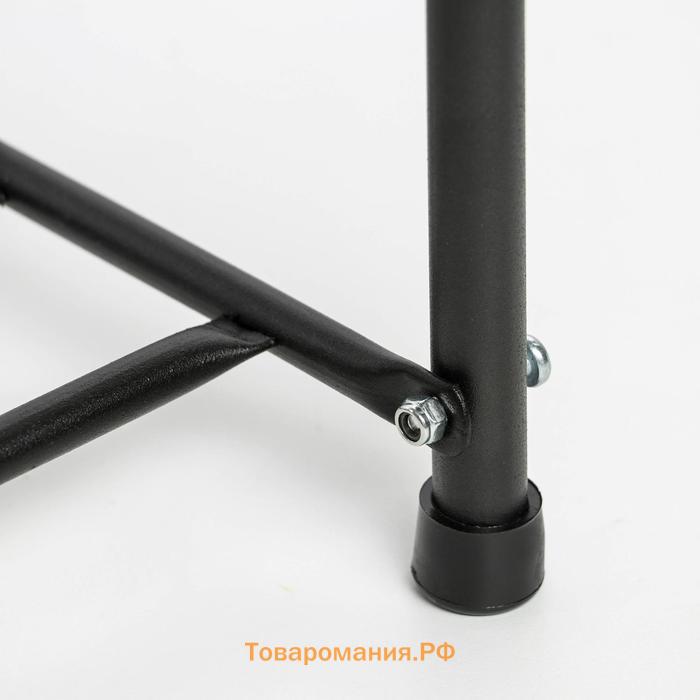 Подставка для обуви с сиденьем, 3 яруса, 65×32×48,5 см, замша, чёрная