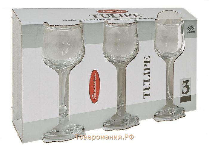 Набор стеклянных бокалов для ликёра Tulipe, 55 мл, 6 шт