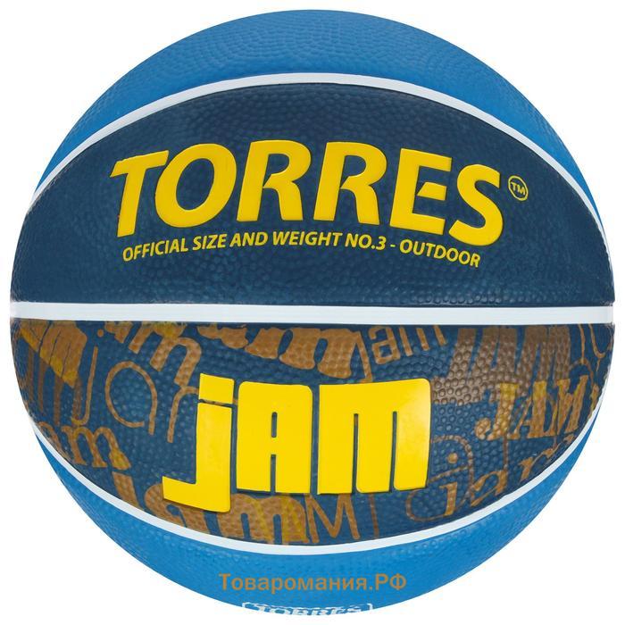 Мяч баскетбольный TORRES Jam, B02043, резина, клееный, 8 панелей, р. 3
