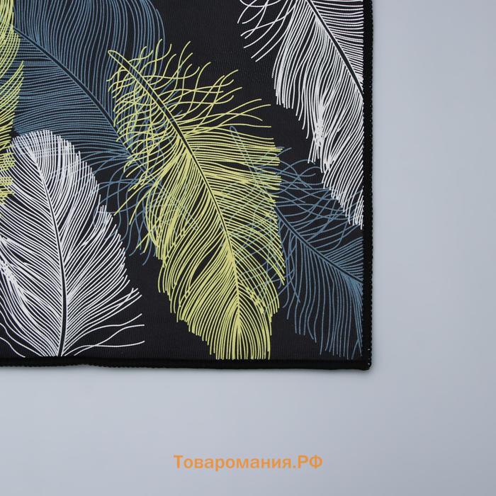 Коврики для дома  «Перья», 2 шт., 40×60, 40×121 см