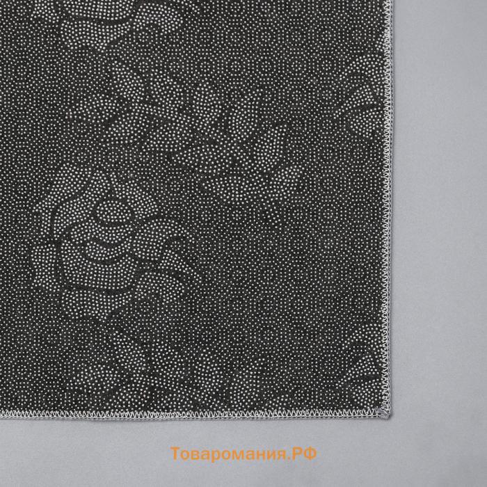 Коврики для дома  «Геометрик», 2 шт., 45×120 см, 40×60 см, зелёно-серые