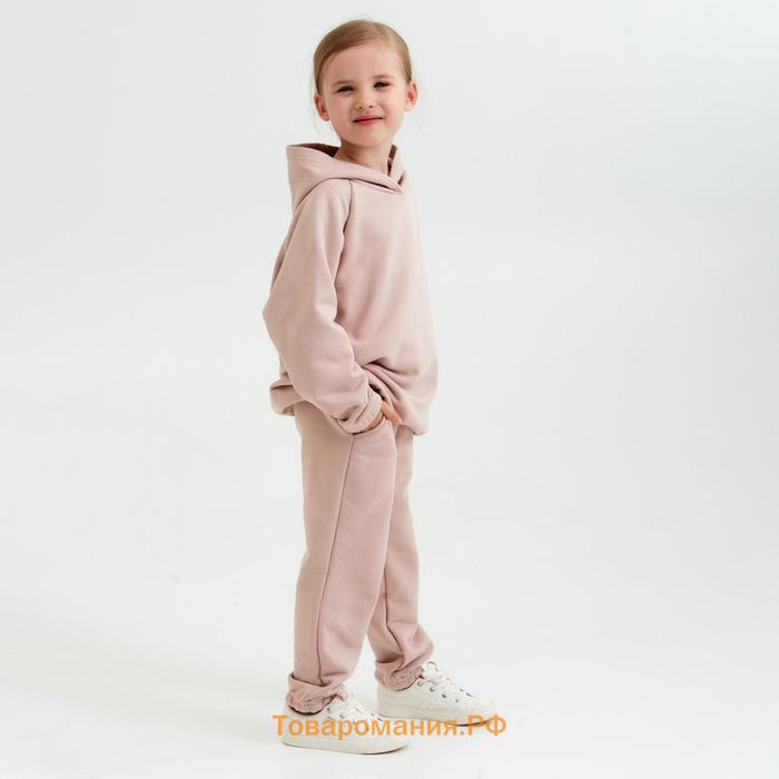 Костюм детский (худи, брюки) Casual Collection KIDS цвет пудровый, рост 122