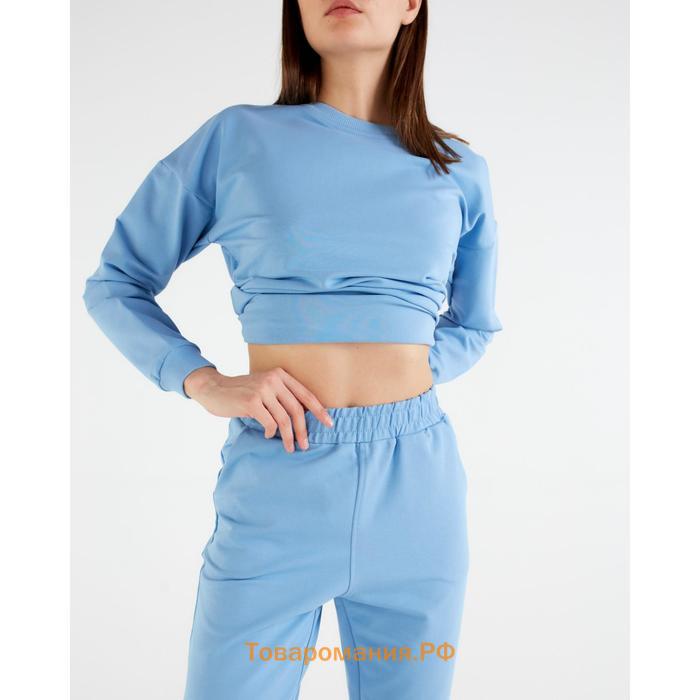 Костюм женский (свитшот, брюки) MINAKU: Casual Collection цвет голубой, размер 46