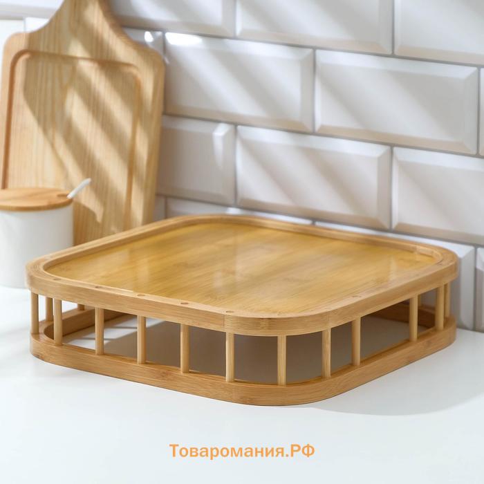 Поднос квадратный  Jungle, 30.5×30.5 см, бамбук