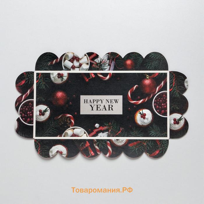 Коробка для кондитерских изделий с пластиковой крышкой «Праздник», 10.5 х 21 х 3 см