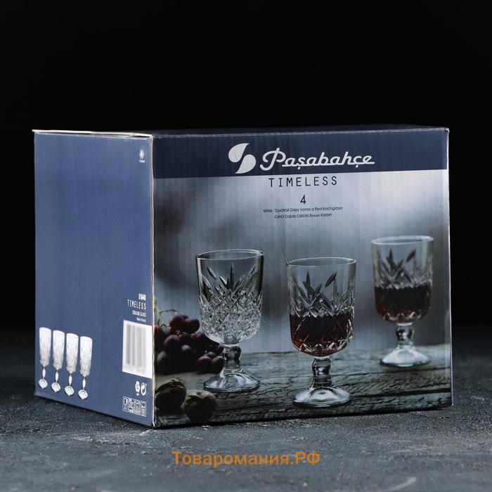 Бокалы для вина Paşabahçe Timeless, 320 мл, набор 4 шт., стекло, прозрачные