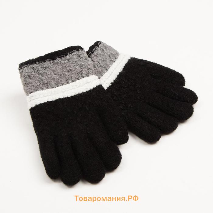 Перчатки детские MINAKU цветные, цв. чёрный, 15 р-р (15 см)