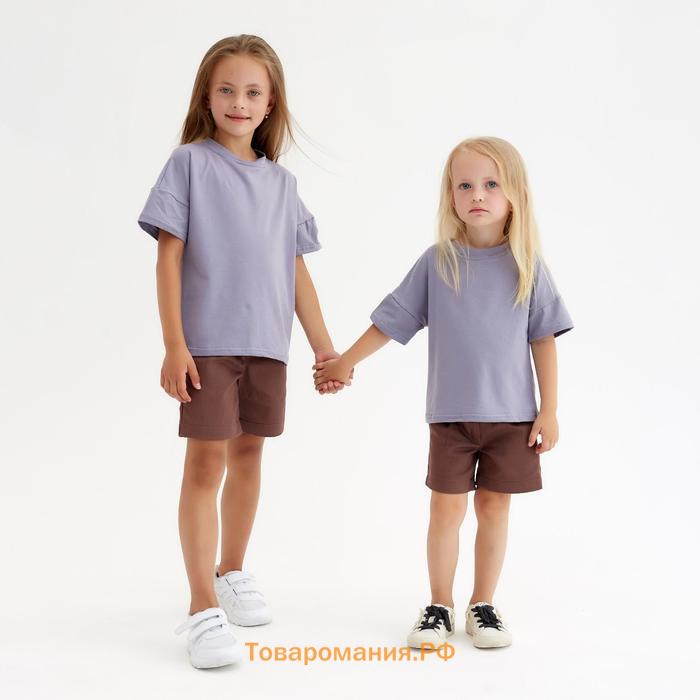 Шорты для девочки MINAKU: Casual collection KIDS цвет шоколадный, рост 122