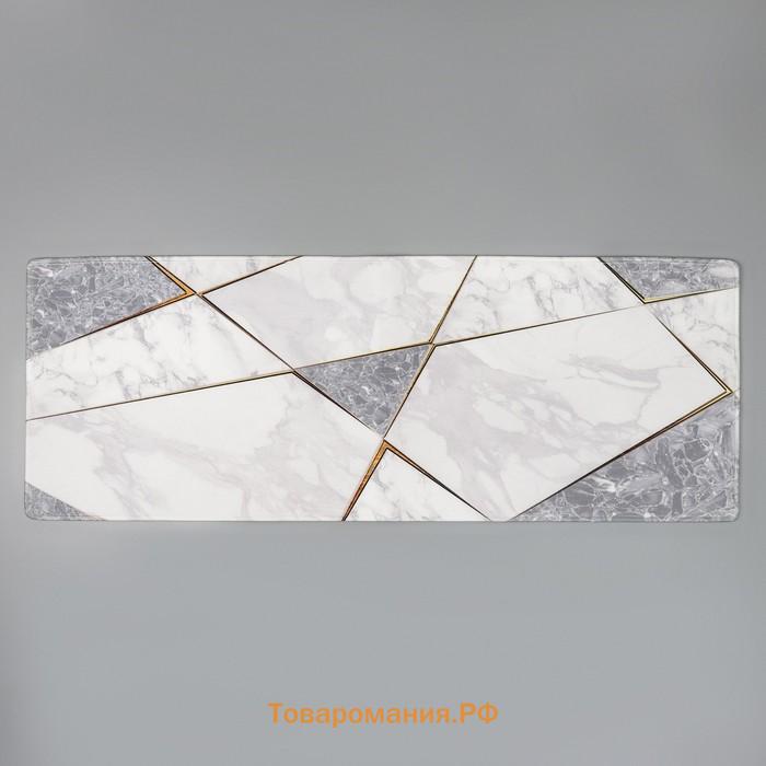 Коврик для ванной и туалета  «Мрамор», 45×120 см