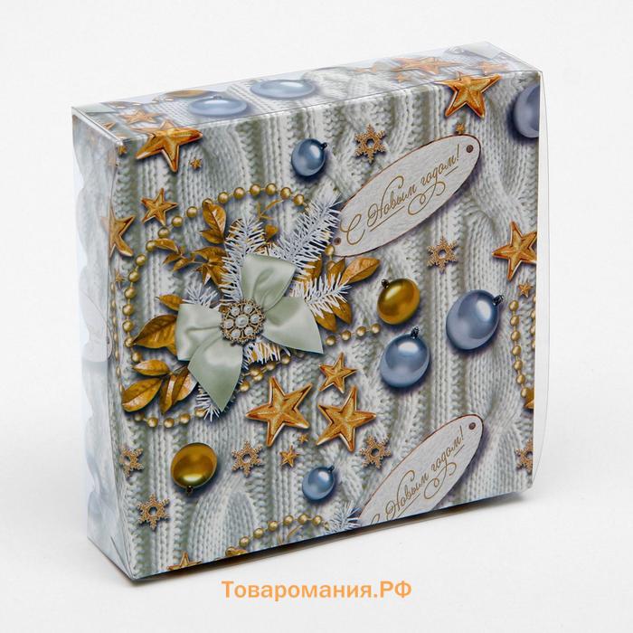 Коробочка для печенья «Новогодние игрушки», 12×12×3 см