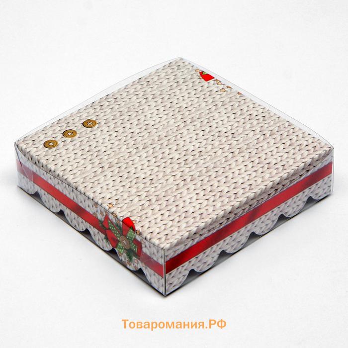 Коробочка для печенья «Новогодние игрушки», 12×12×3 см
