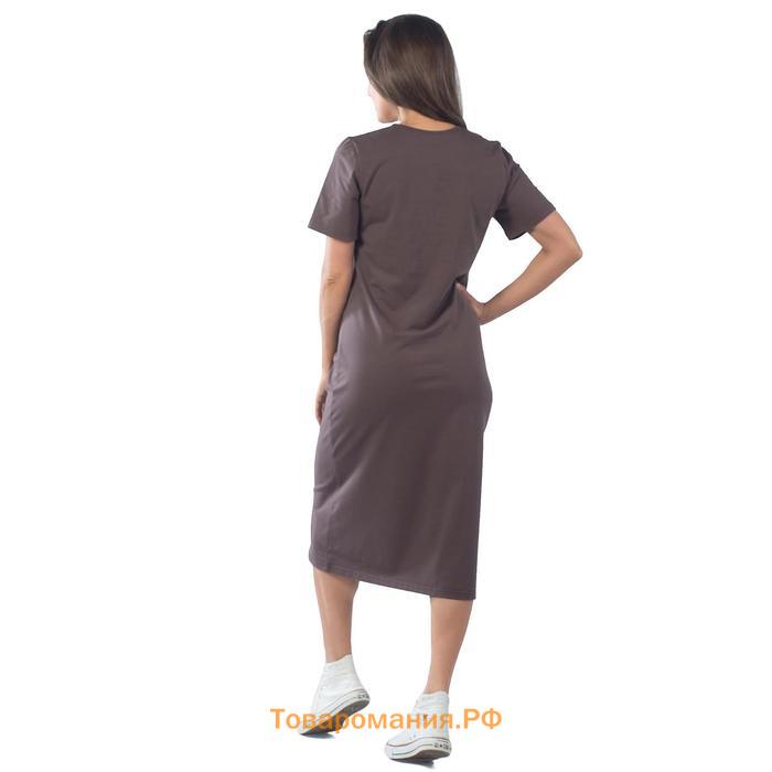 Платье женское, размер 44, цвет коричневый