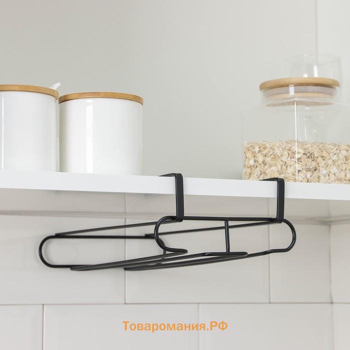 Держатель для бокалов подвесной , 28×16×7.5 см, чёрный