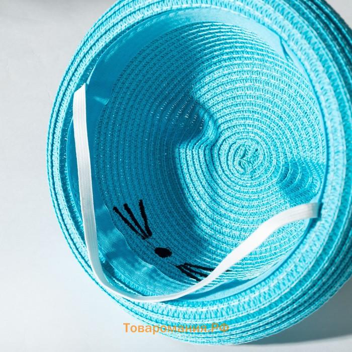 Шляпа для девочки MINAKU "Кошечка", цв. голубой, р-р 50