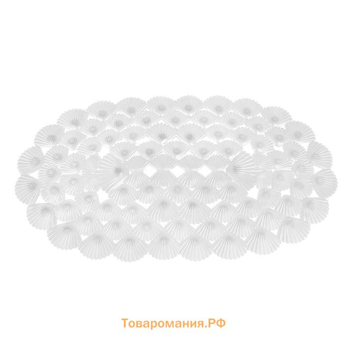 Коврик противоскользящий в ванну  «Ракушки», на присосках, 38×68 см, МИКС