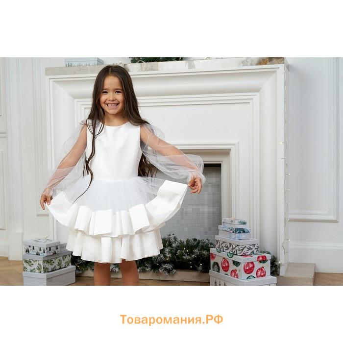 Платье нарядное детское KAFTAN, рост 86-92 см (28), белый