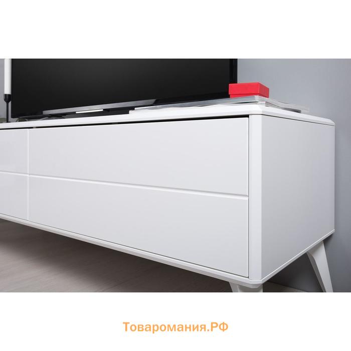 Тумба под ТВ «Спейс 13.64», 1400×432×457 мм, МДФ, цвет белый / белый глянец