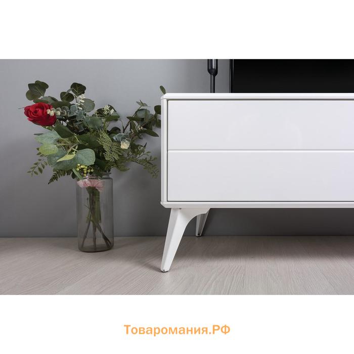 Тумба под ТВ «Спейс 13.64», 1400×432×457 мм, МДФ, цвет белый / белый глянец