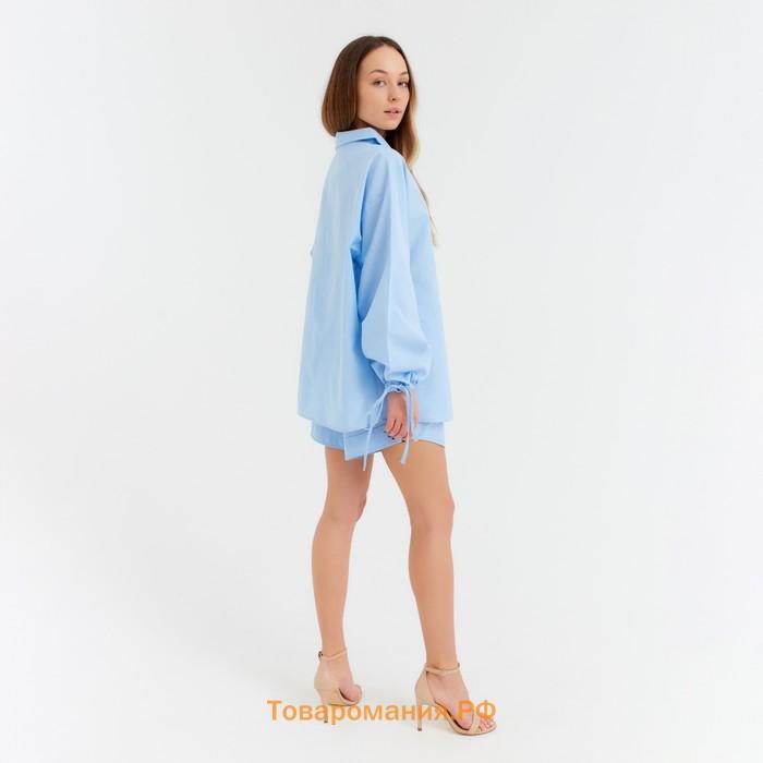 Костюм женский (блузка, шорты) MINAKU: Casual Collection цвет голубой, размер 46