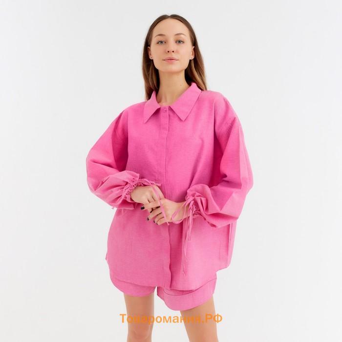 Костюм женский (рубашка, шорты) MINAKU: Casual Collection цвет розовый, размер 42