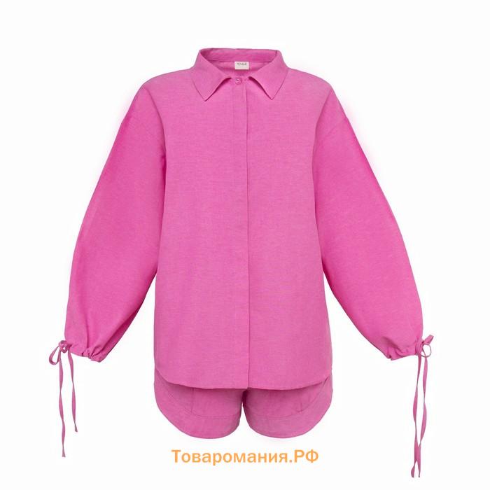 Костюм женский (блузка, шорты) MINAKU: Casual Collection цвет розовый, размер 48