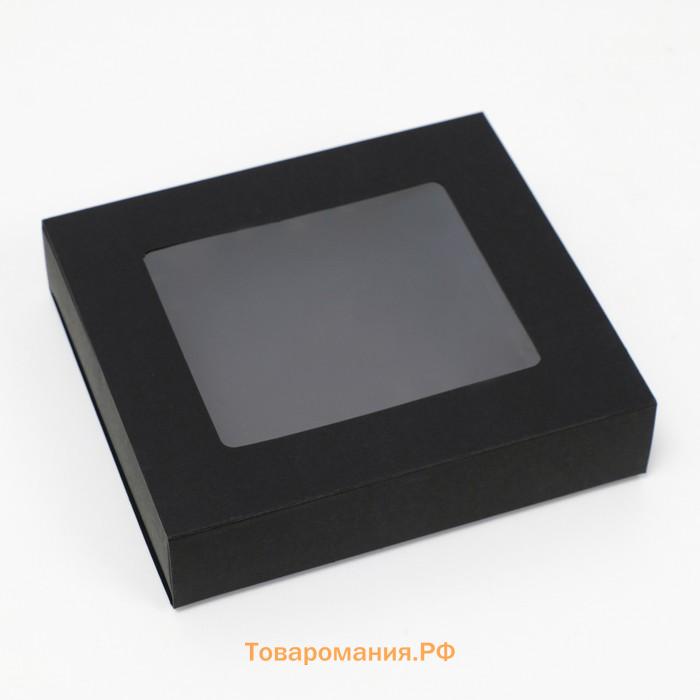 Коробка складня, с окном, упаковка, белая 18×16×4 см