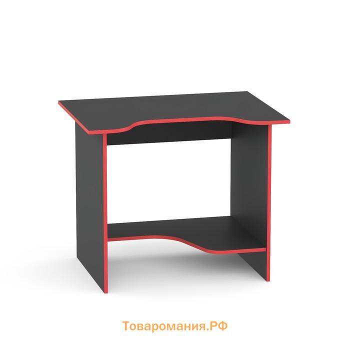 Компьютерный стол «КСТ-03», 900 × 670 × 740 мм, цвет чёрный / красная кромка