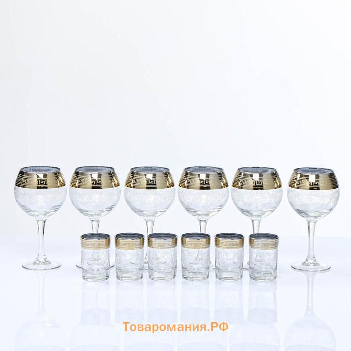 Мини-бар «Барокко», 6 фужеров, 6 стопок, барная стойка, стекло