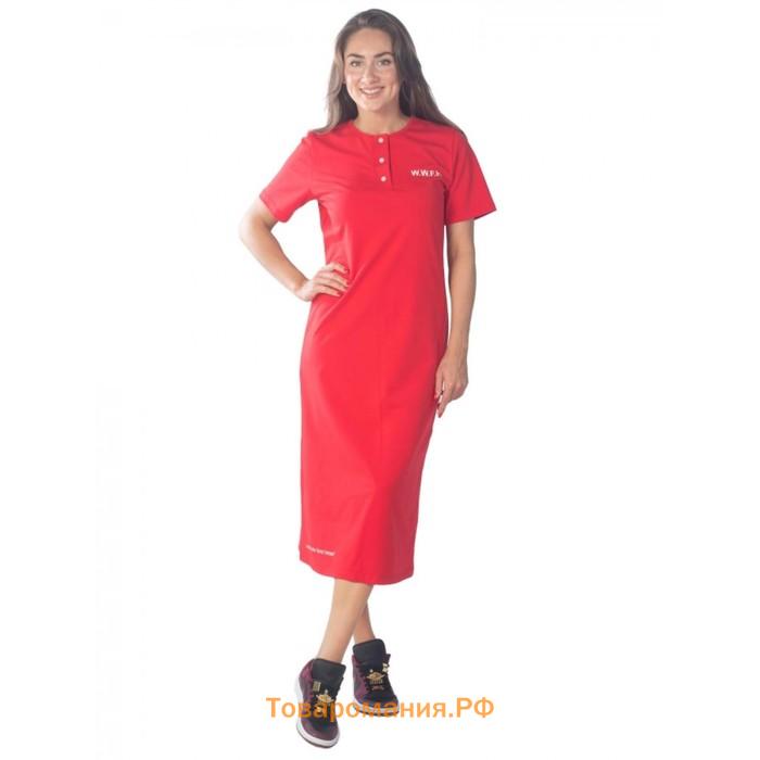 Платье женское W.W.F.H., размер 48, цвет красный
