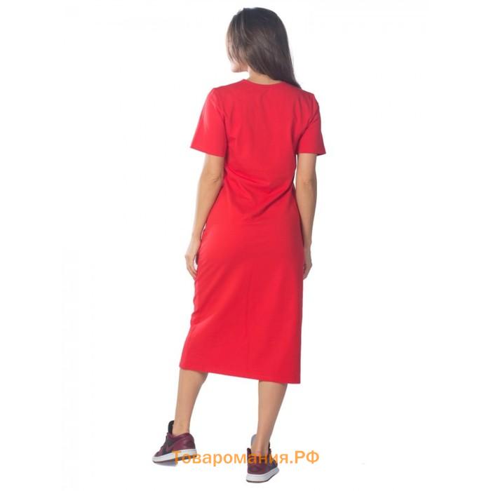 Платье женское W.W.F.H., размер 48, цвет красный