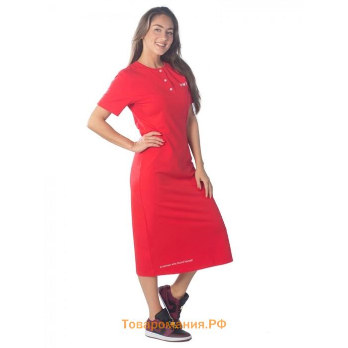 Платье женское W.W.F.H., размер 50, цвет красный