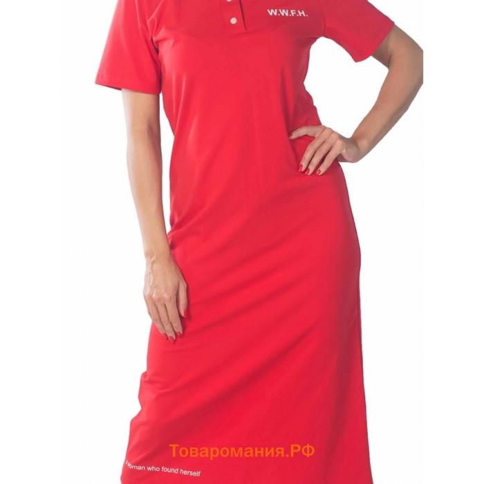 Платье женское W.W.F.H., размер 56, цвет красный