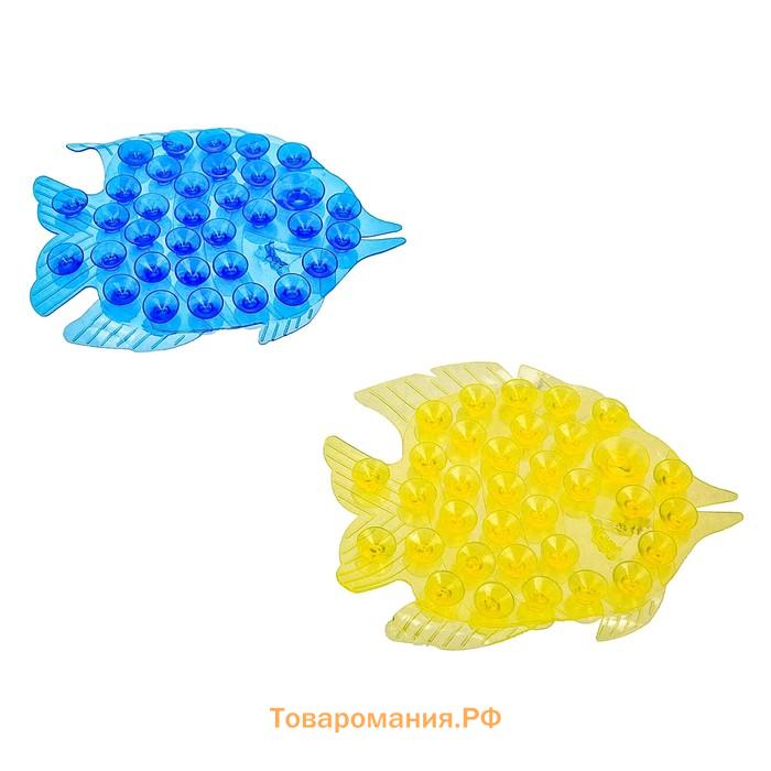 Мини-коврик для ванны «Рыбка», 11.5×9 см, МИКС
