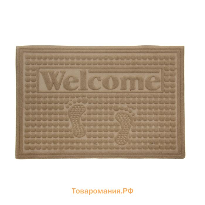 Коврик придверный  «Следочки Welcome», влаговпитывающий, без окантовки, 40×60 см, МИКС