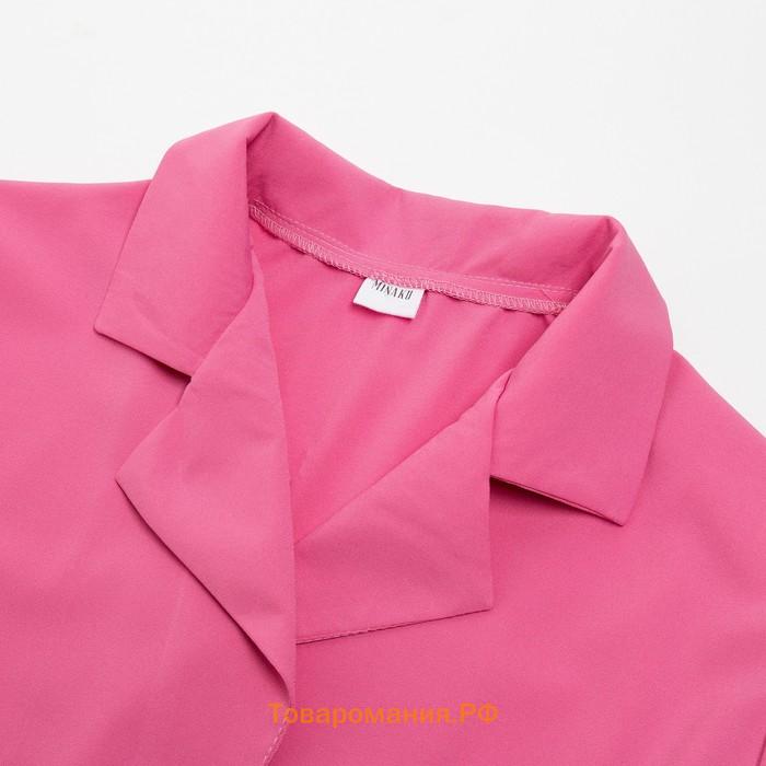 Костюм женский (жакет, брюки) MINAKU: Green trend цвет ярко-розовый, размер 46