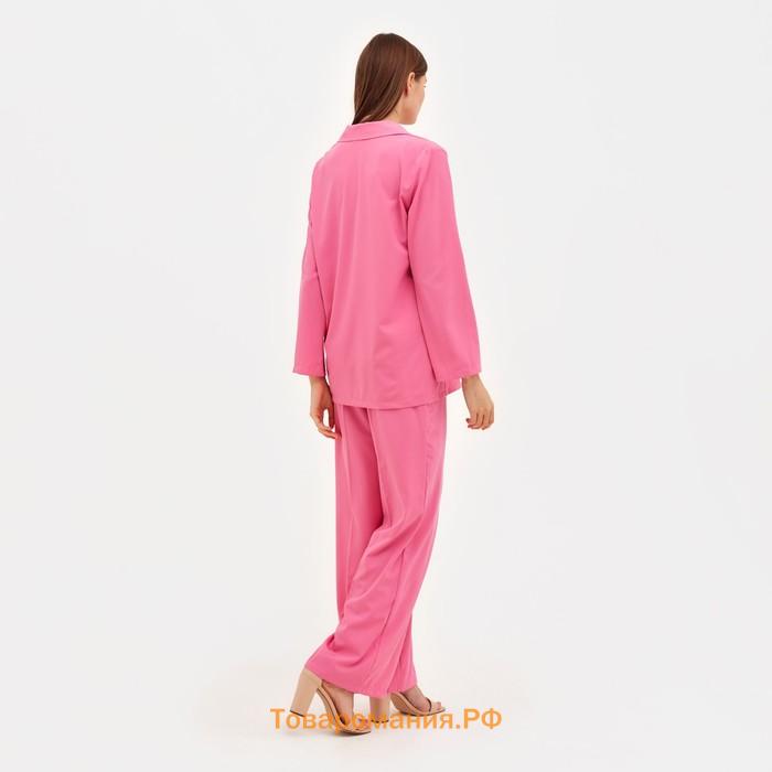 Костюм женский (жакет, брюки) MINAKU: Green trend цвет ярко-розовый, размер 48