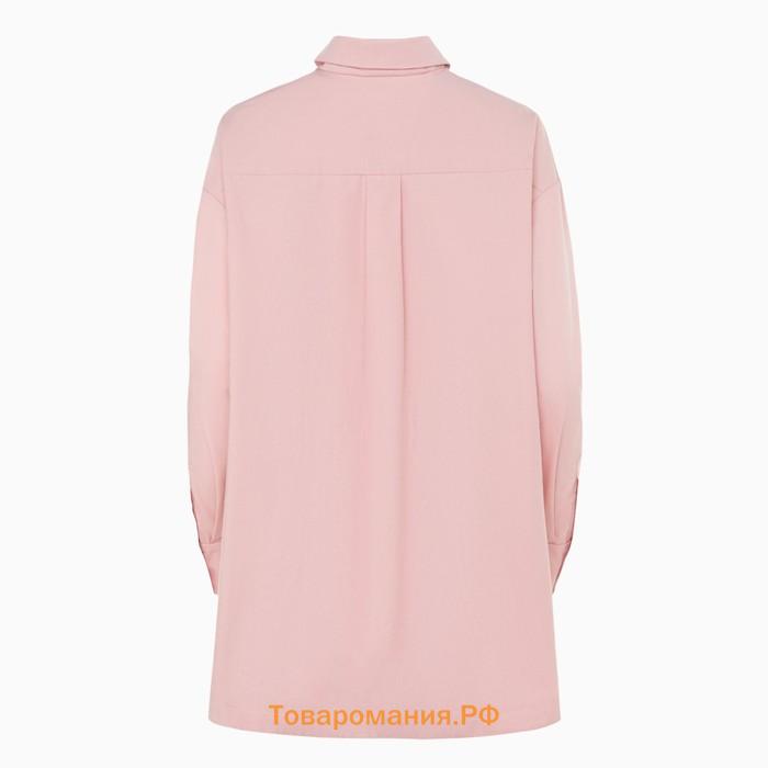 Костюм женский (рубашка, шорты) MINAKU: Oversize цвет тёмно-розовый, размер 46
