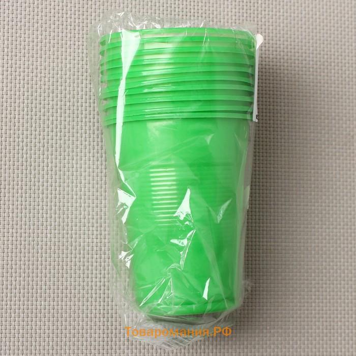 Стаканы пластиковые одноразовые «Для отдыха», 200 мл, в наборе 10 шт, цвет МИКС