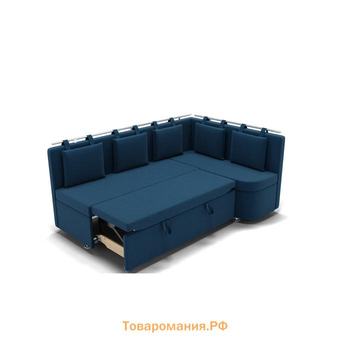 Угловой кухонный диван «Париж 1», механизм дельфин, угол правый, велюр, цвет селфи 02