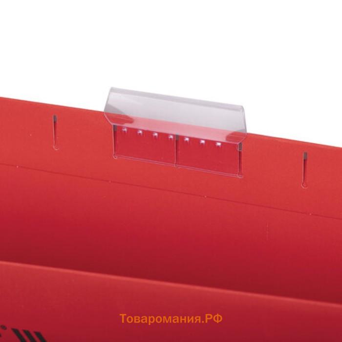 Подвесные папки A4/Foolscap (404х240 мм) до 80 л., 10 шт., красные, картон, STAFF, 270936