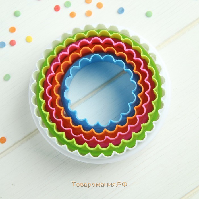 Набор форм для печенья «Волна», 5 предметов, 10×10×3,5 см, цвет МИКС