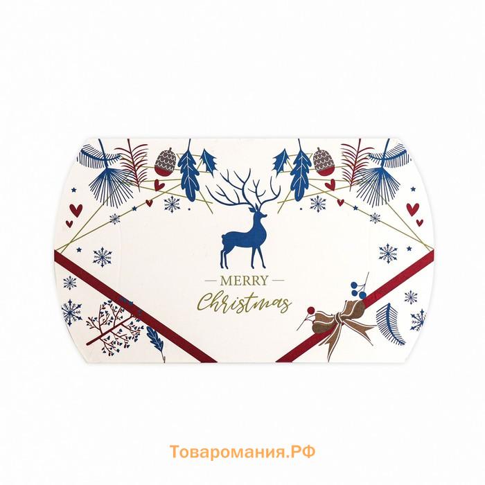 Коробка складная, подарочная новогодняя "Merry christmas" 15 х 11 х 3 см.