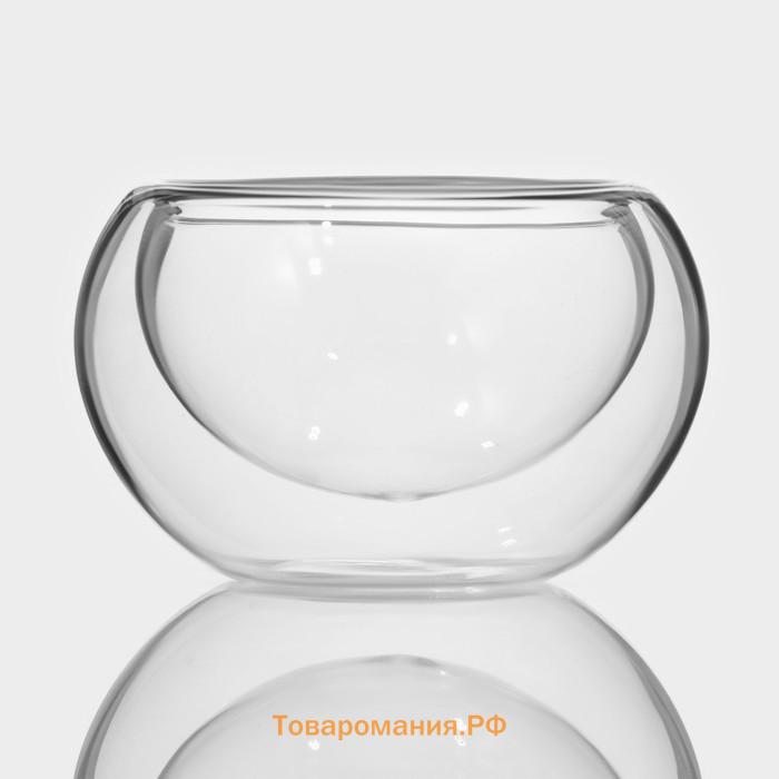 Пиалы с двойными стенками Magistro «Сакура», набор 6 шт.: 50 мл, стекло