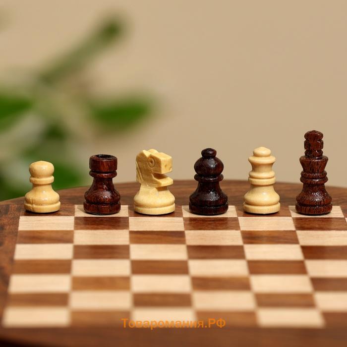 Шахматы круглые, доска 15×15 см, дерево шишам