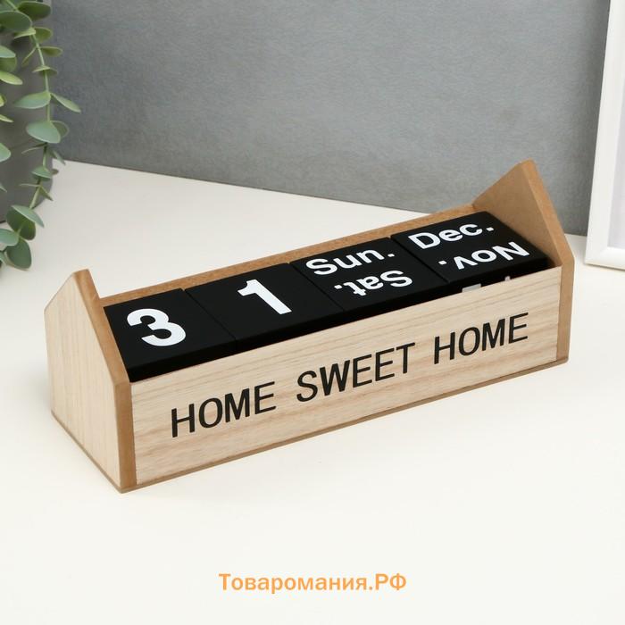 Настольный календарь-вечный «Домашний календарь», чёрный, 26×8.5×10.3 см