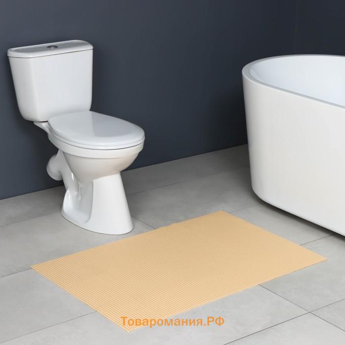Коврик для ванной и туалета , 65×100 см, бежевый