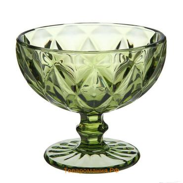 Креманка Magistro «Круиз», 350 мл, d=12 см, стекло, зелёная