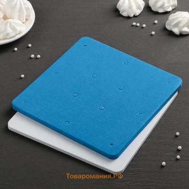 Набор матов для моделирования и сушки цветов из мастики , 20×20×3.5 см, 2 шт., белый, синий