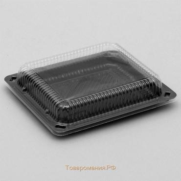 Контейнер с крышкой пластиковый одноразовый для суши, 18,5×15,5×3,5 см, 790 мл, цвет чёрный